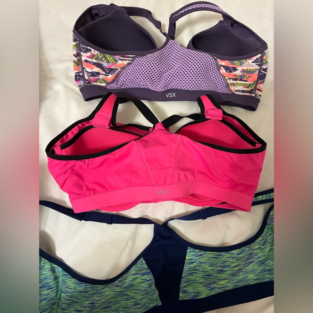 Victoria's Secret VXS Sport Zip Front Sports Bra LOT 3 - Picture 3 of 3